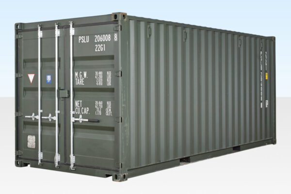 20 Fuß Seecontainer – Dunkelgrün – Neu – Corten-Stahl – Mit Doppeltür & Lockbox - Image 2