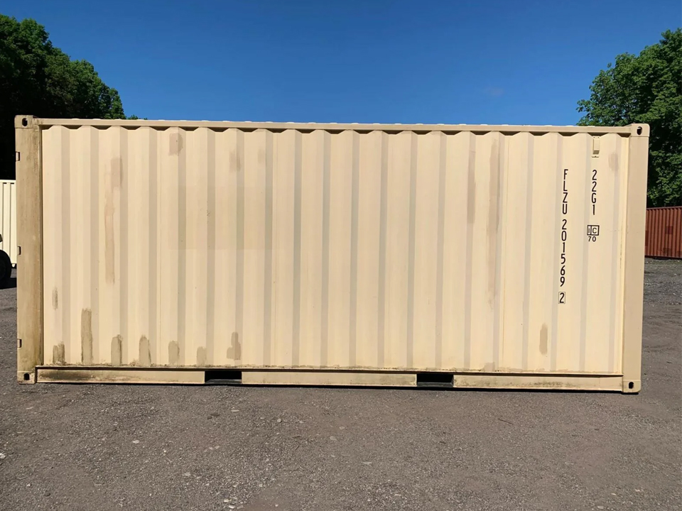 20 Fuß x 8′ x 8,5 Fuß Lagercontainer – Gebraucht – Wind- & Wasserdicht – Beige - Image 3