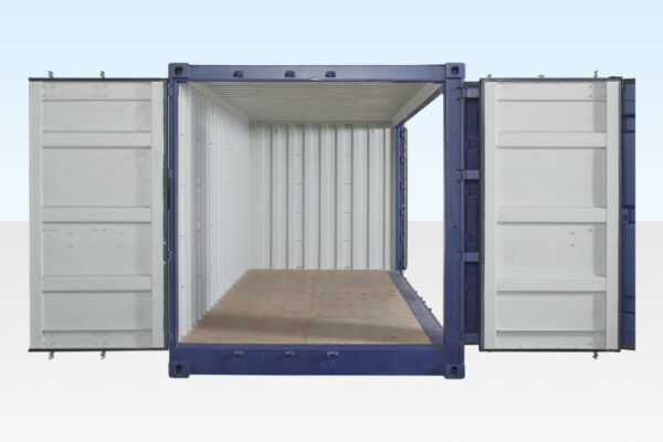 20 Fuß Seecontainer mit kompletter Seitenöffnung – Einweg – Blau - Image 3