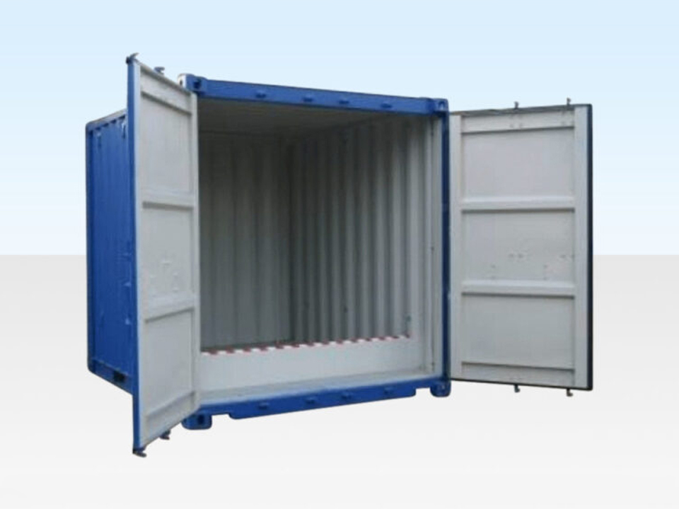 10 Fuß x 8 Fuß Gefahrstoffcontainer mit erhöhter Auffangwanne – Neu (nur einmal für den Seetransport genutzt) – ISO-konform
